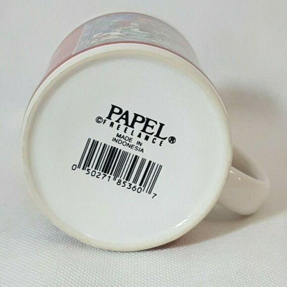 Santa Coffee Mug Ceramic Puppy Elf Happy Holidays Christmas Papel Freelance - Picture 4 of 4